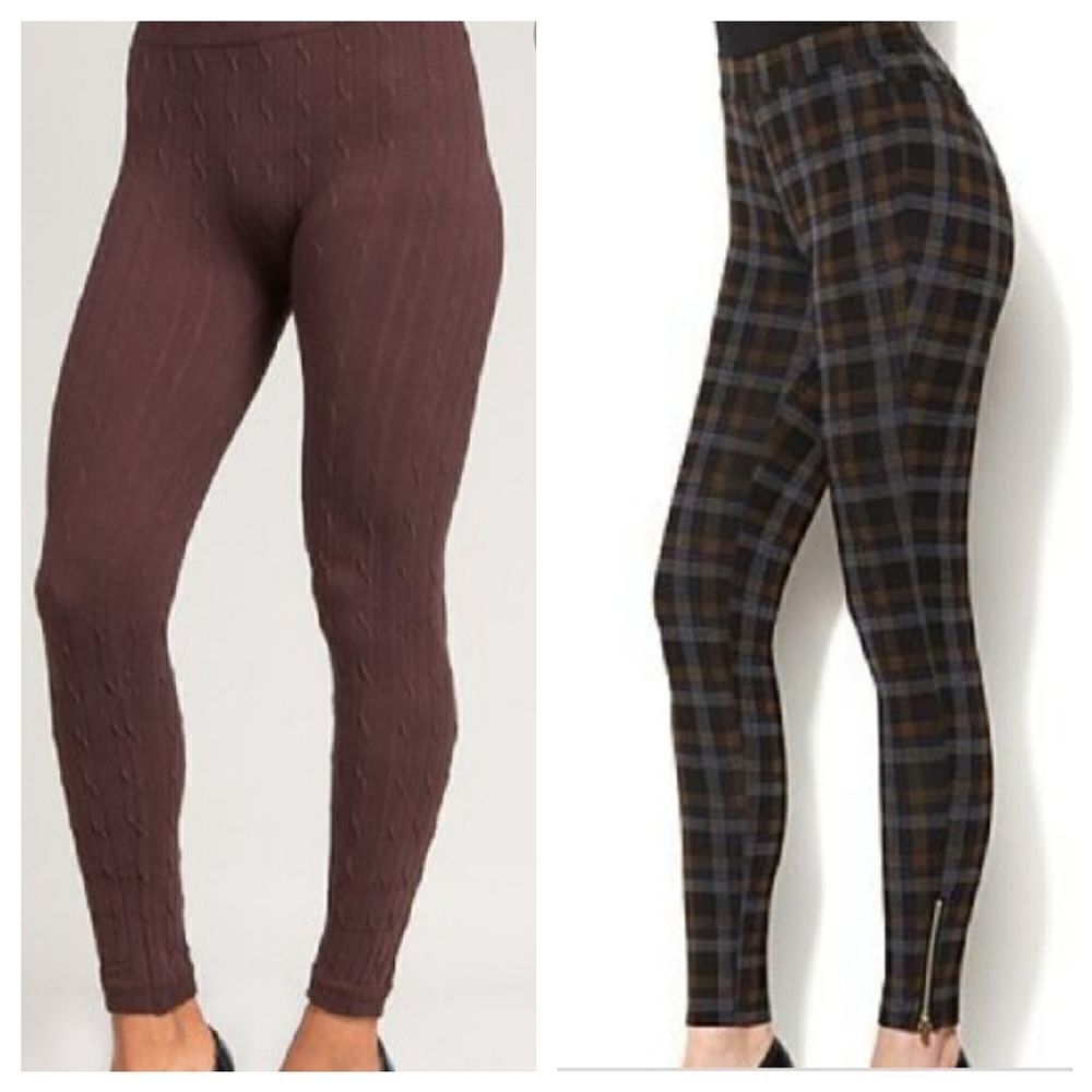 GUC Iman Chocolate Pointe Leggings W/Zipper Detail